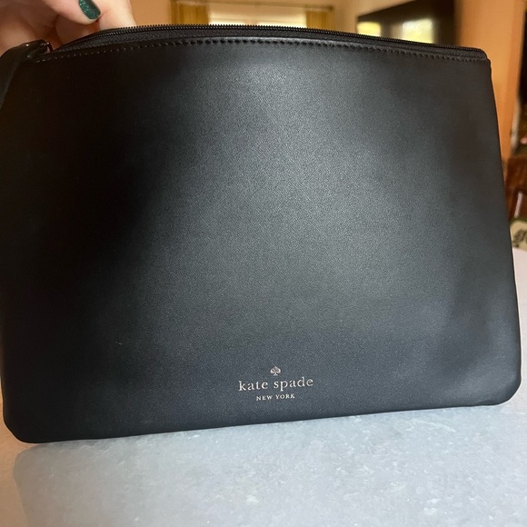 kate spade Black Clutch with Gold Text - Picture 2 of 3